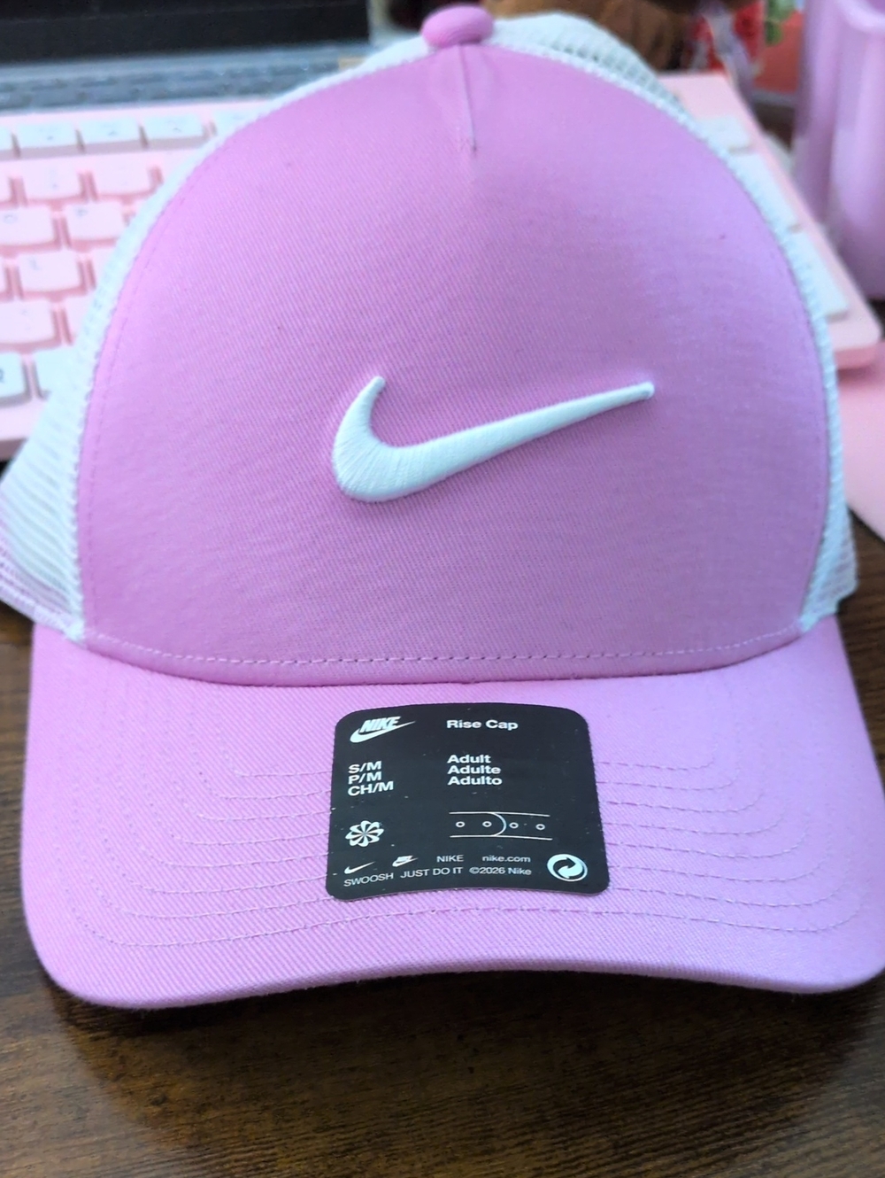 Nike Pink Baseball Hat with White Swoosh